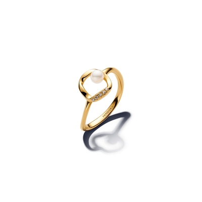 Pandora 14K aranyozott organikus formájú gyűrű 54-es méret (163831C01-54)