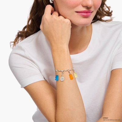 Thomas Sabo x Haribo narancssárga gumimaci kristályüveg charm medál (2185-017-8)