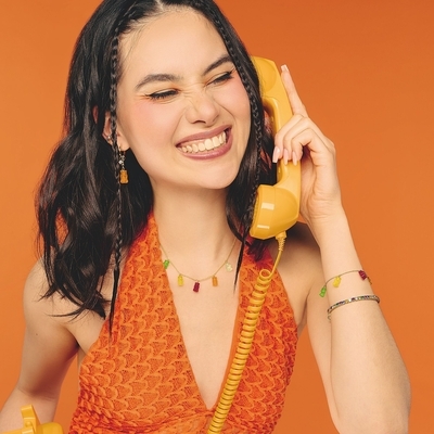 Thomas Sabo x Haribo narancssárga gumimaci kristályüveg charm (2186-413-8)