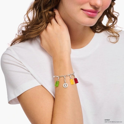 Thomas Sabo x Haribo piros gumimaci kristályüveg charm medál (2189-017-10)