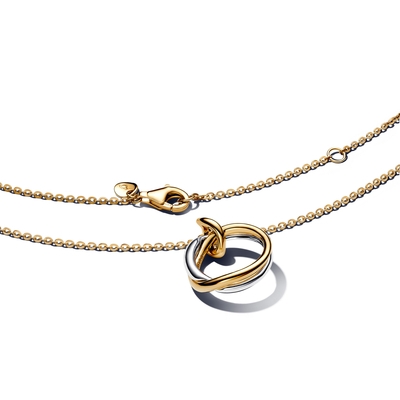 Pandora 14K aranyozott organikus formájú kéttónusú medálos nyaklánc (363882C00-45)