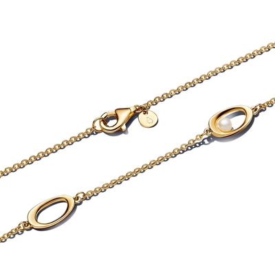 Pandora 14K aranyozott organikus formájú ovális nyaklánc (363883C01-45)
