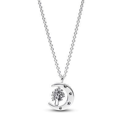Pandora félhold és forgó életfa nyaklánc 50 cm-es (392992C01-50)