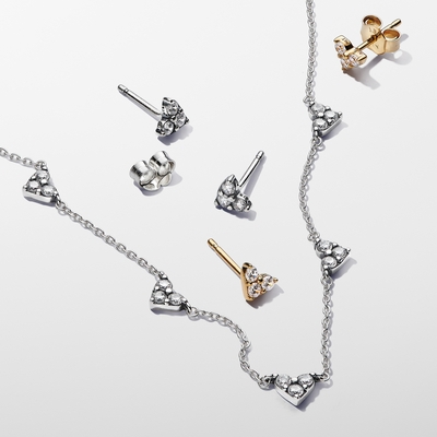 Pandora tripla köves szív nyaklánc (393160C01-45)