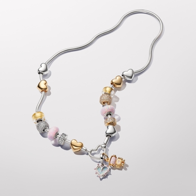 Pandora szívzáras kígyólánc nyaklánc 45 cm (393377C00-45)