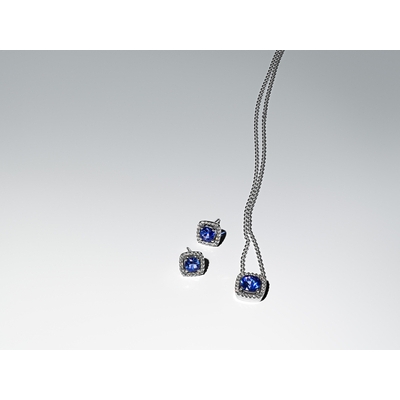 Pandora Szikrázó búzavirágkék nyaklánc (393560C01-45)