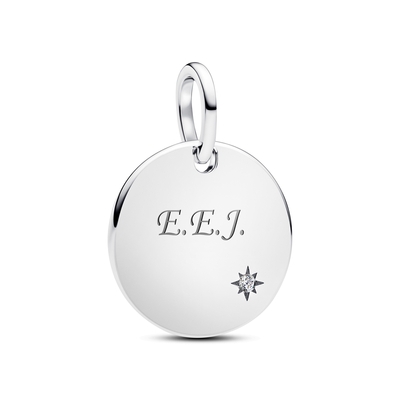 Pandora gravírozható kerek medál cirkóniával (394012C01)