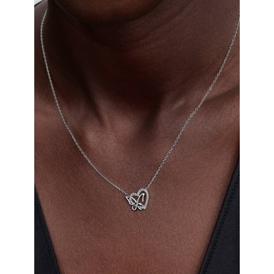 Pandora Összefonódó szív és pillangó medálos nyaklánc (394477C01-45)