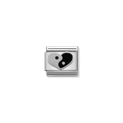 Nomination "Yin & Yang szív" charm (330202-20)
