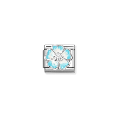 Nomination "Kék virág" charm (330321-16)