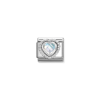 Nomination "Fehér szív" charm (330606-010)