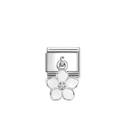 Nomination "Fehér virág" charm (331805-22)