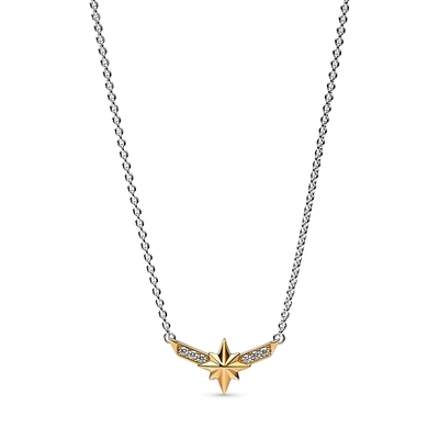 Pandora Marvel kapitány ezüst és 14k aranyozott nyaklánc cirkóniával (362745C01-50)