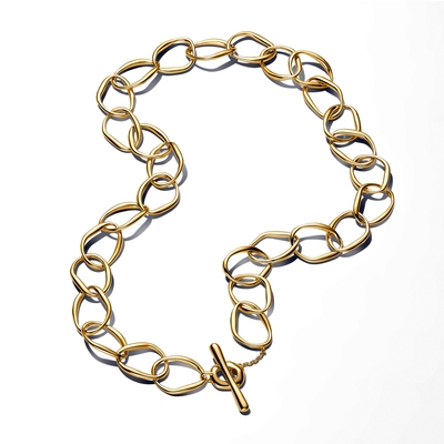 Pandora 14K aranyozott organikus formájú szemes nyaklánc (363881C00-45)