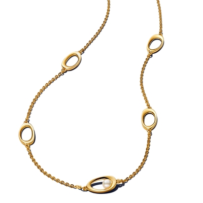 Pandora 14K aranyozott organikus formájú ovális nyaklánc (363883C01-45)