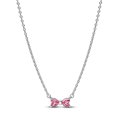 Pandora Rózsaszín Masni nyaklánc (394235C01-45)