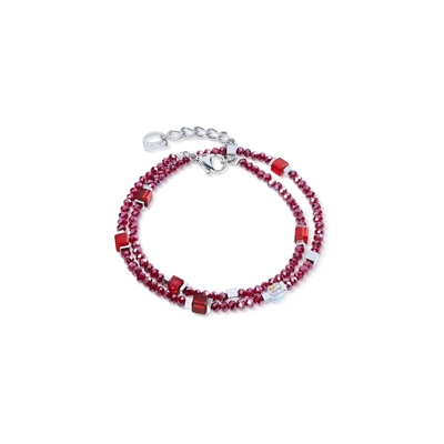 Coeur De Lion Joyful Colours Flex silver-red karkötő (4460/30-0317)