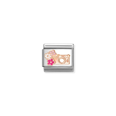 Nomination "Rozé fényképezőgép virágokkal" charm (430202-31)