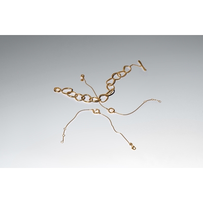 Pandora 14K aranyozott organikus formájú karkötő 16 cm (563830C01-16)
