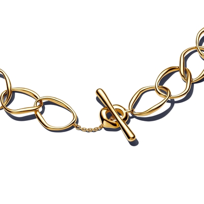 Pandora 14K aranyozott organikus formájú szemes karkötő 18 cm (563864C00-1)