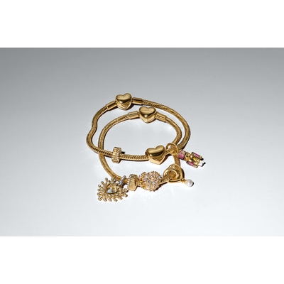 Pandora Gravírozható Szív kígyólánc karkötő 21 cm (564236C00-21)