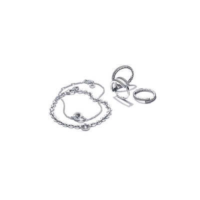 Pandora logó ezüst karkötő cirkóniával 20 cm (592777C01-20)