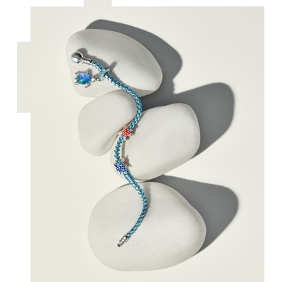 Pandora kék zsinór kígyólánc karkötő 17 cm (593816C01-17)