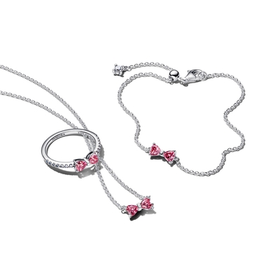 Pandora Rózsaszín Masni karkötő 18 cm (594234C01-18)