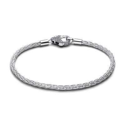 Pandora Pavé-zárós rókafarok láncú karkötő 21 cm (594462C01-21)