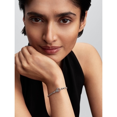 Pandora Pavé-zárós rókafarok láncú karkötő 21 cm (594462C01-21)