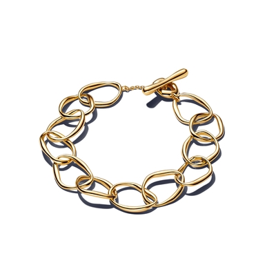 Pandora 14K aranyozott organikus formájú szemes karkötő 20 cm (563864C00-2)