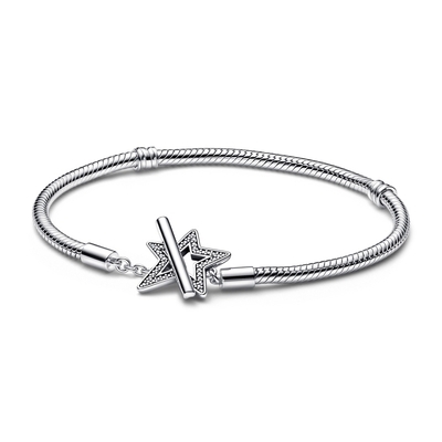 Pandora Moments Aszimmetrikus Csillag T-kapcsos Kígyólánc karkötő 16 cm (592357C01-16)