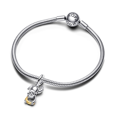 Pandora 14k aranyozott mozgatható majom függő charm (763343C01)