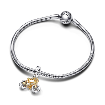 Pandora 14k aranyozott mozgatható kerékpár függő charm (763354C01)