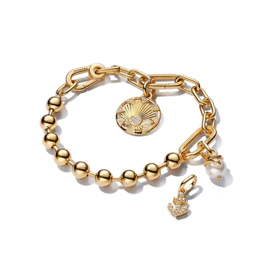 Pandora Me gyöngyházfényű 14k aranyozott kígyó mini függő charm (763375C01)