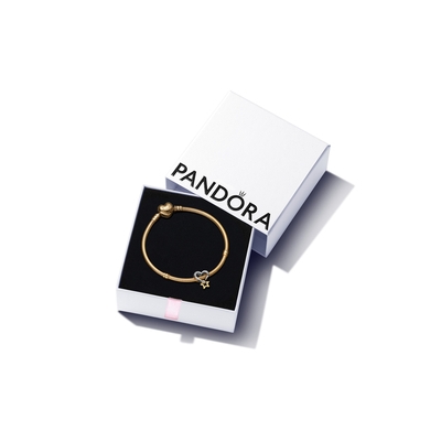 Pandora Szerencse csillag és szív charm (763513C00)