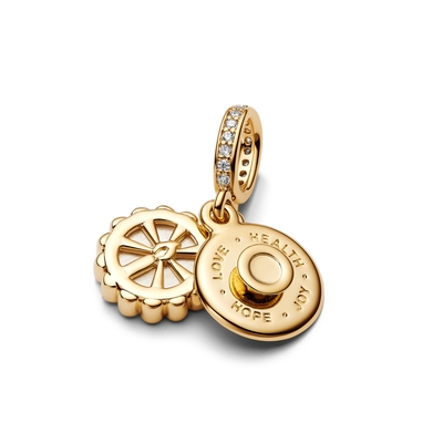 Pandora 14K aranyozott Születésnapi torta függő charm (763787C01)