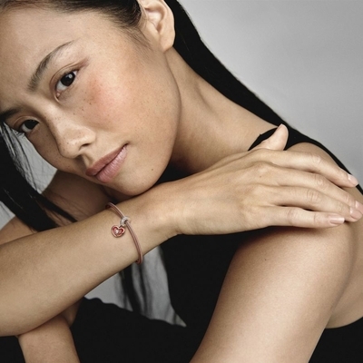 Pandora kéttónusú szív függő charm (782450C01)