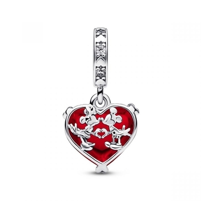 Pandora Disney Mickey & Minnie muránói üveg szív charm (792522C01)