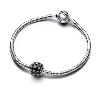 Pandora szikrázó pavé fekete charm (792630C04)