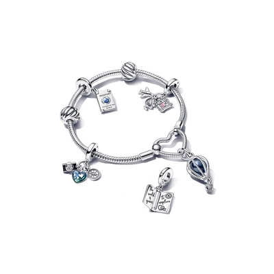 Pandora fényképezőgép, szív és iránytű tripla függő charm (792703C01)