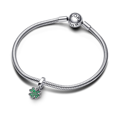 Pandora lóhere charm zöld kristállyal (792751C01)