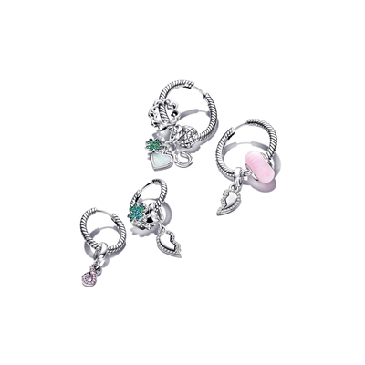 Pandora lóhere osztható charm jégzöld és királyzöld kristályokkal (792752C01)