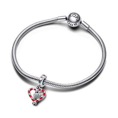Pandora karácsonyi cukorpálca szív charm (792822C01)