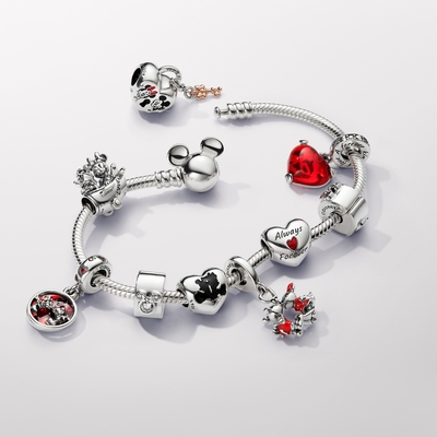Pandora Disney Mickey egér & Minnie egér szív charm (793092C01)