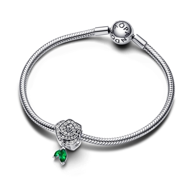 Pandora szikrázó virágzó rózsa charm (793201C01)