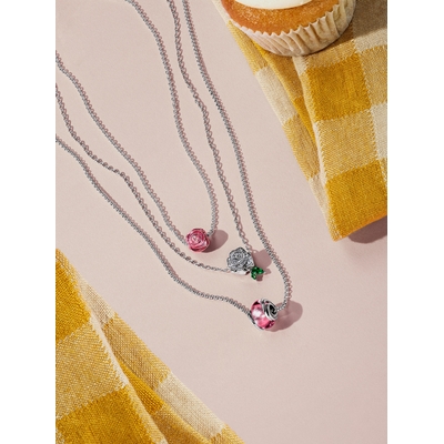 Pandora virágzó rózsaszín rózsa charm (793212C01)