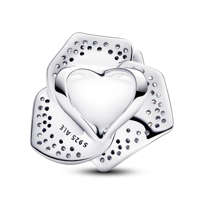 Pandora szikrázó virágzó rózsa túlméretezett charm (793245C01)