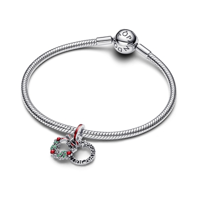 Pandora Ünnepi koszorú dupla charm (794238C01)