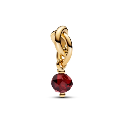 Pandora 14k aranyozott fazettált vörös örökkévalóság kör függő charm (763462C01)